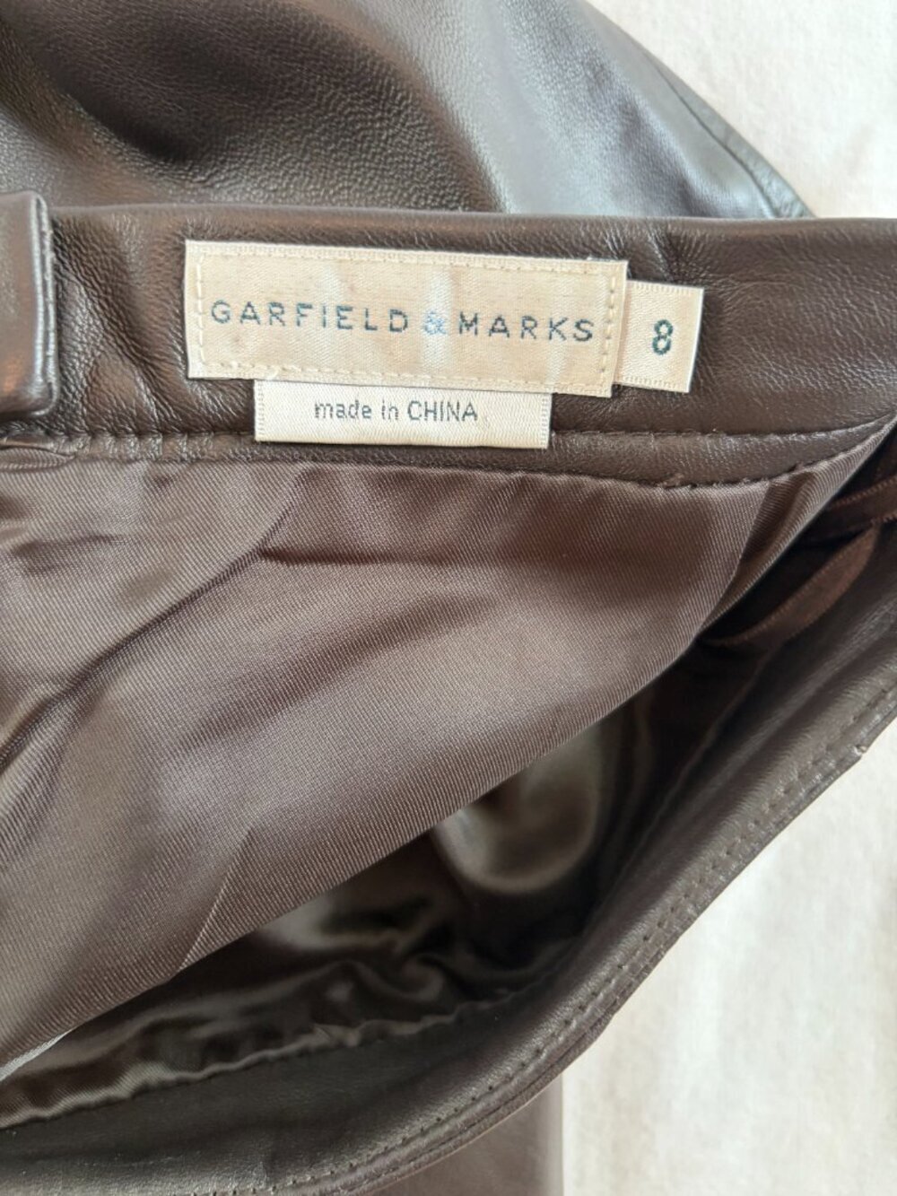 Vintage brown leather pencil skirt 8 luxury - Picture 6 of 7